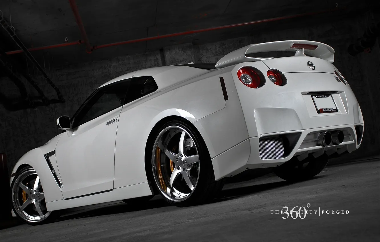 Photo wallpaper white, Nissan, white, GT-R, Nissan, 360 three sixty forged