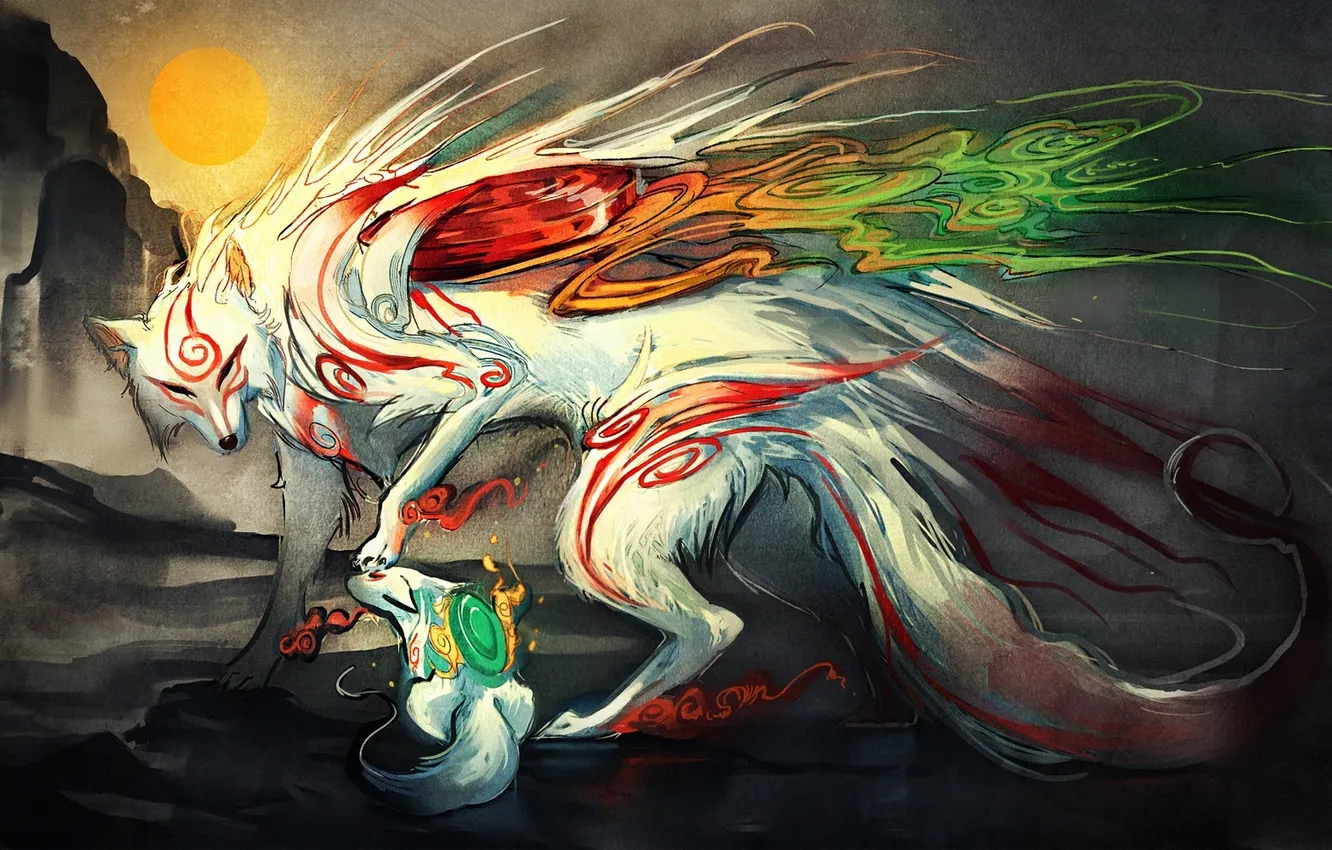 Photo wallpaper figure, sakimichan, Okami