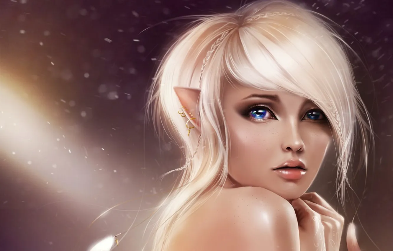 Photo wallpaper look, girl, face, elf
