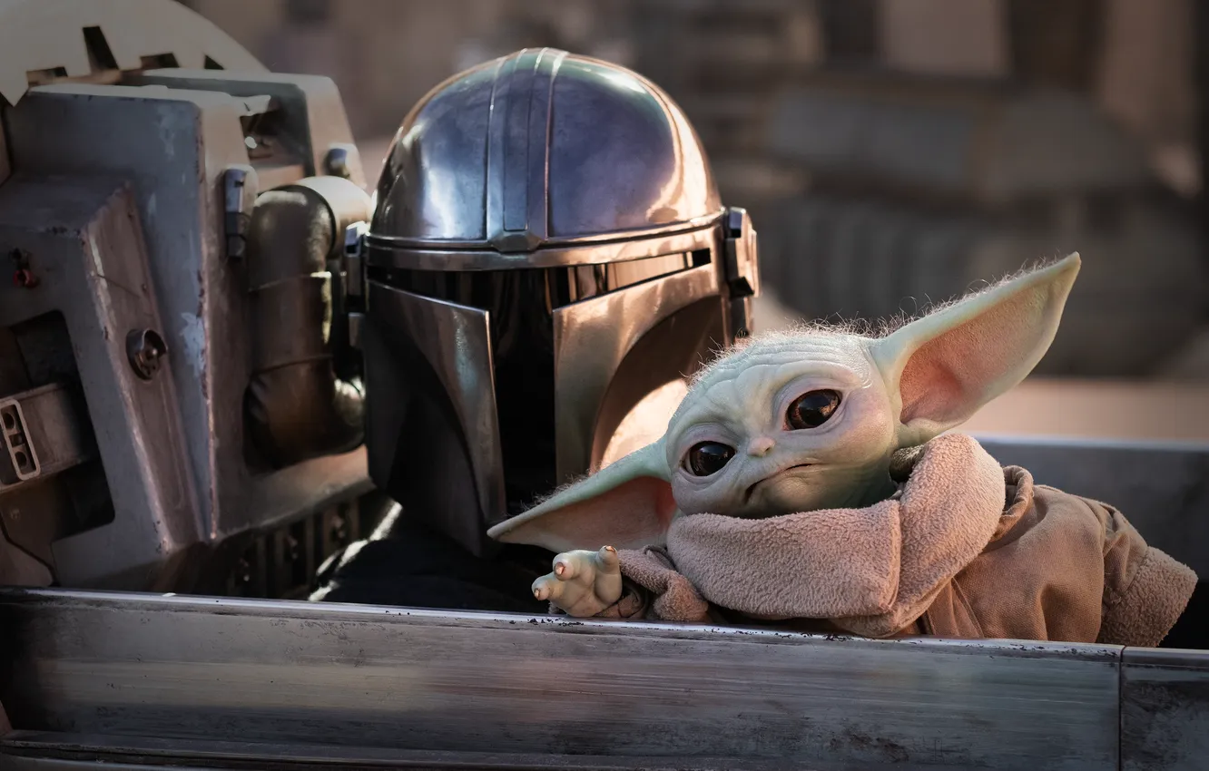 Photo wallpaper Star Wars, tv series, The Mandalorian, Din Djarin, Grogu