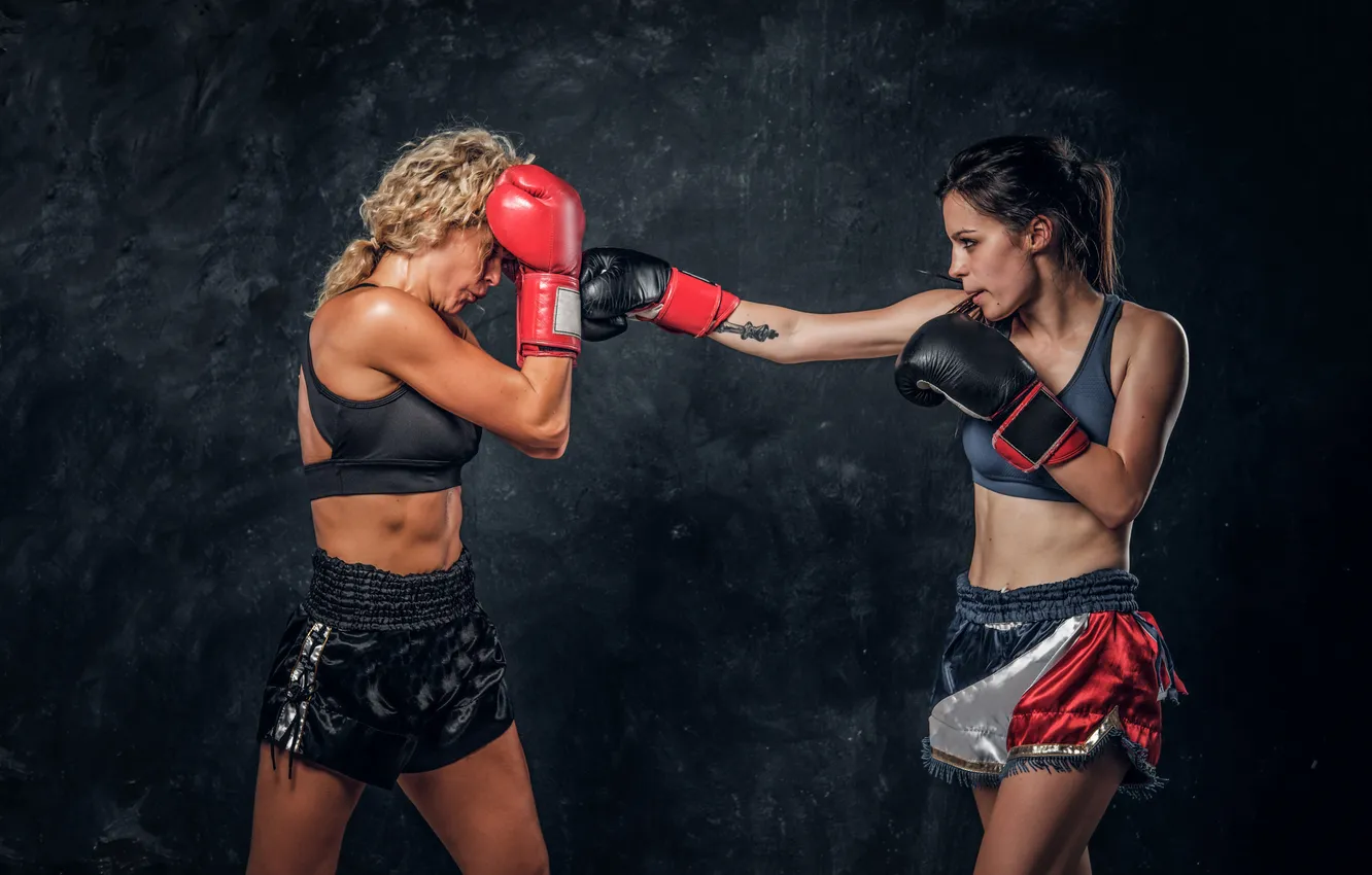 Photo wallpaper young, boxing, training, student, boxing gloves, trainer, expirience