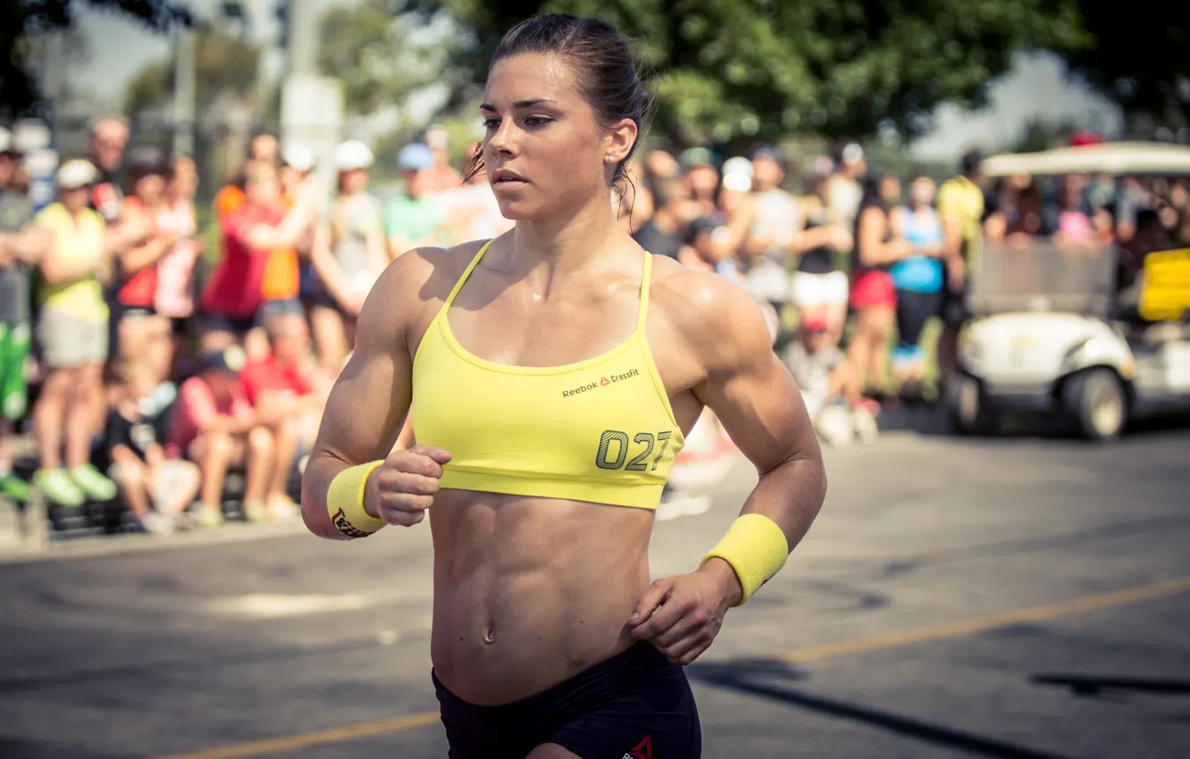 Photo wallpaper strength, athlete, muscle mass, Julie Foucher, CrossFit