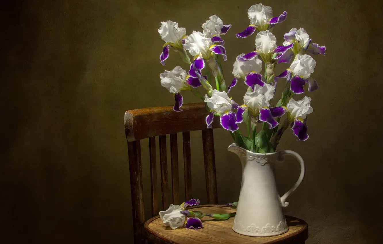 Photo wallpaper flowers, bouquet, still life, iris