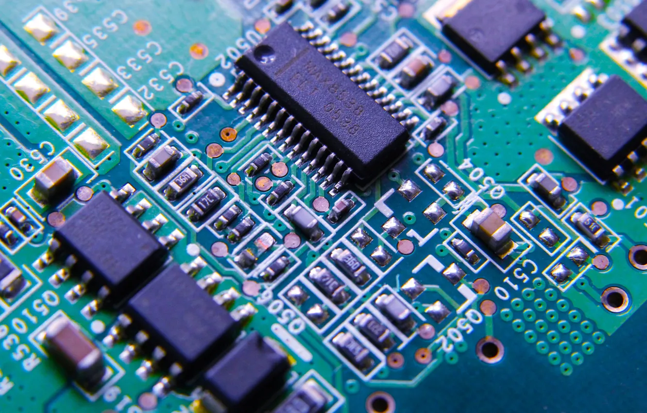 Photo wallpaper Electronic, technical, printed circuit board
