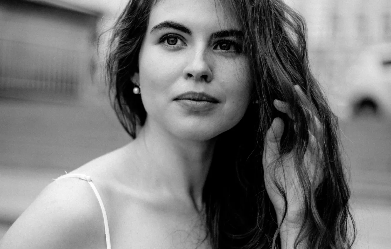 Photo wallpaper girl, model, black and white, Anastasia Astakhova
