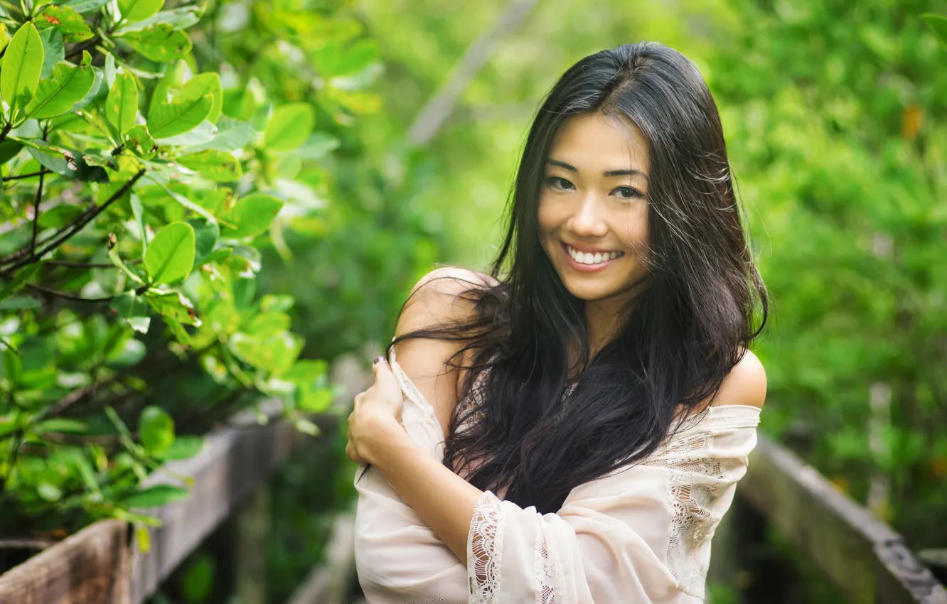 Photo wallpaper face, smile, background, beauty