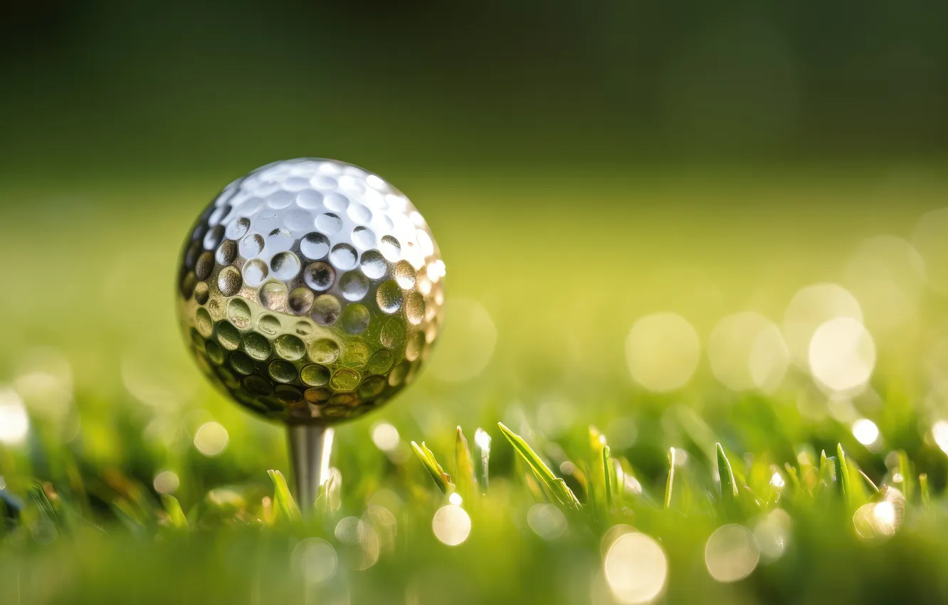 Photo wallpaper silver, golf, ball