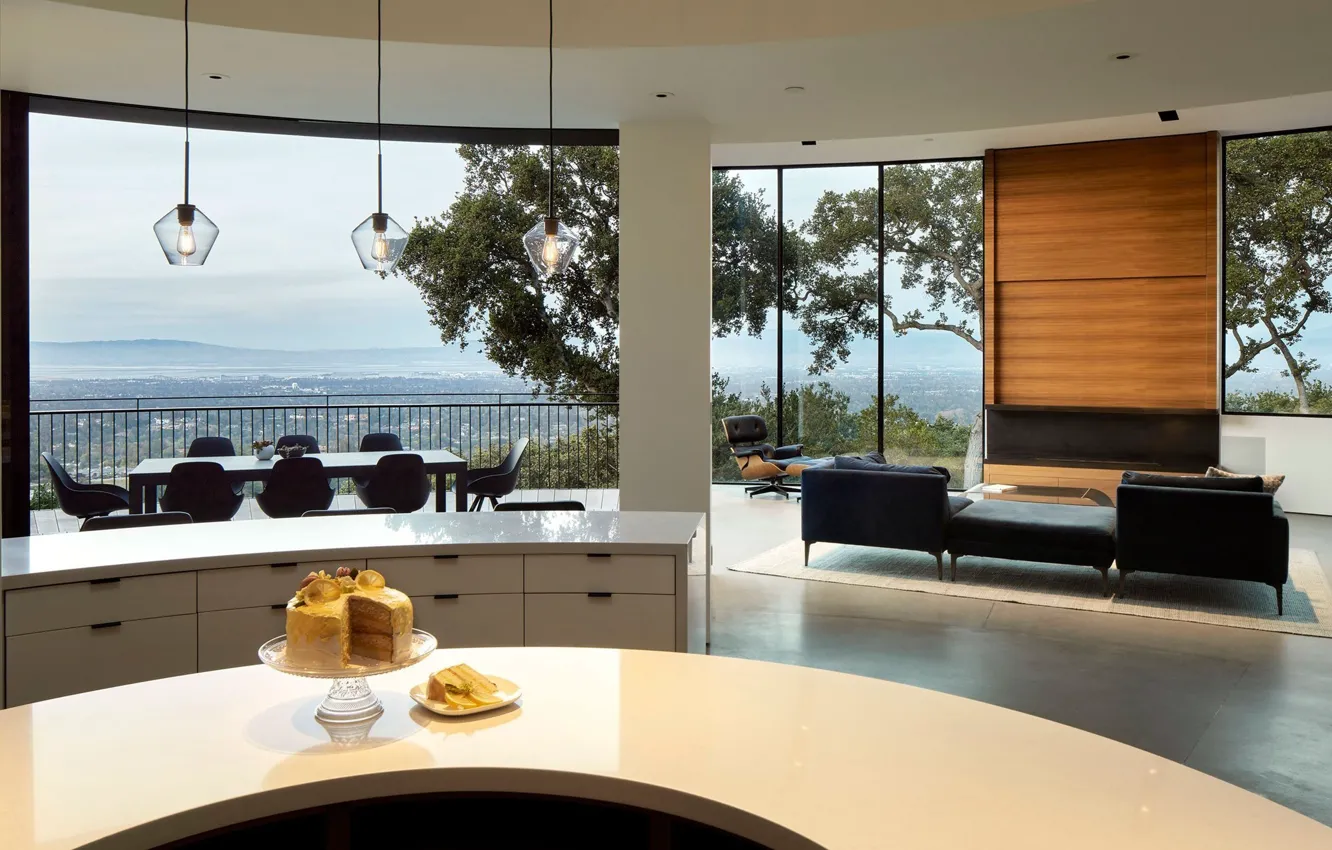 Photo wallpaper design, style, Villa, interior, terrace, living room, by Feldman Architecture, outdoor dining room