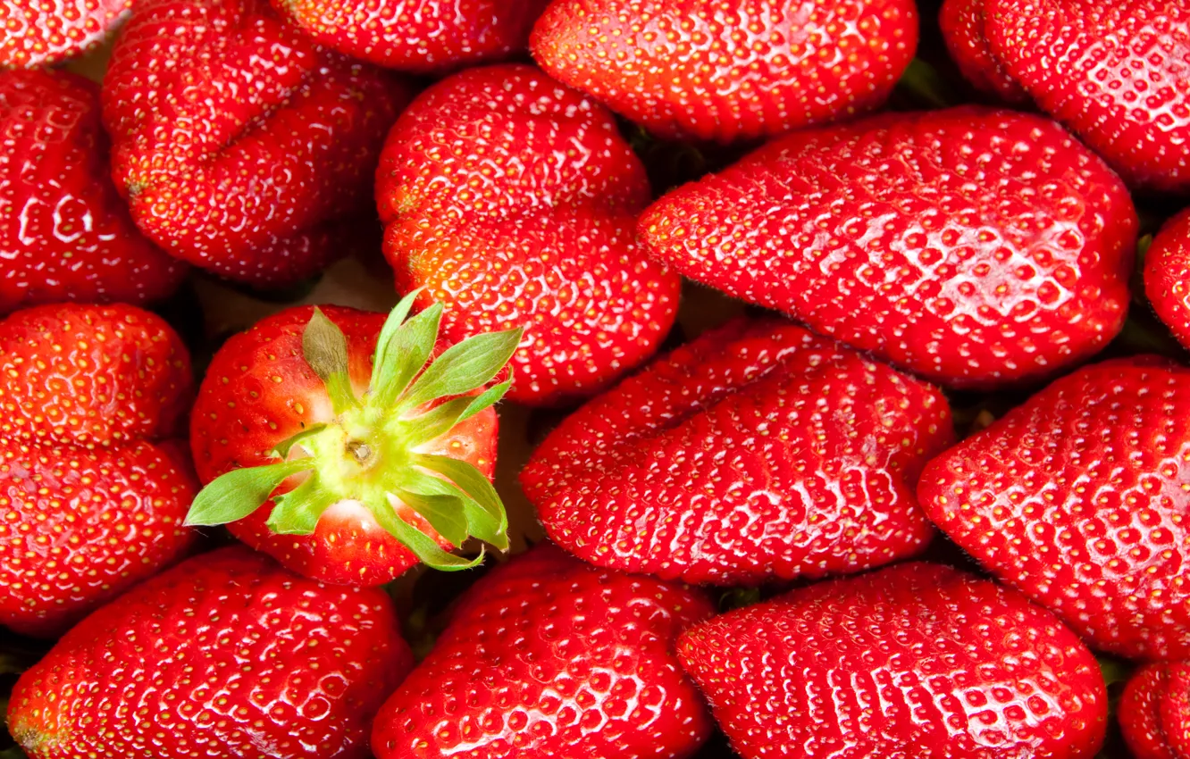 Photo wallpaper red, berries, strawberry, red, fresh, ripe, sweet, strawberry