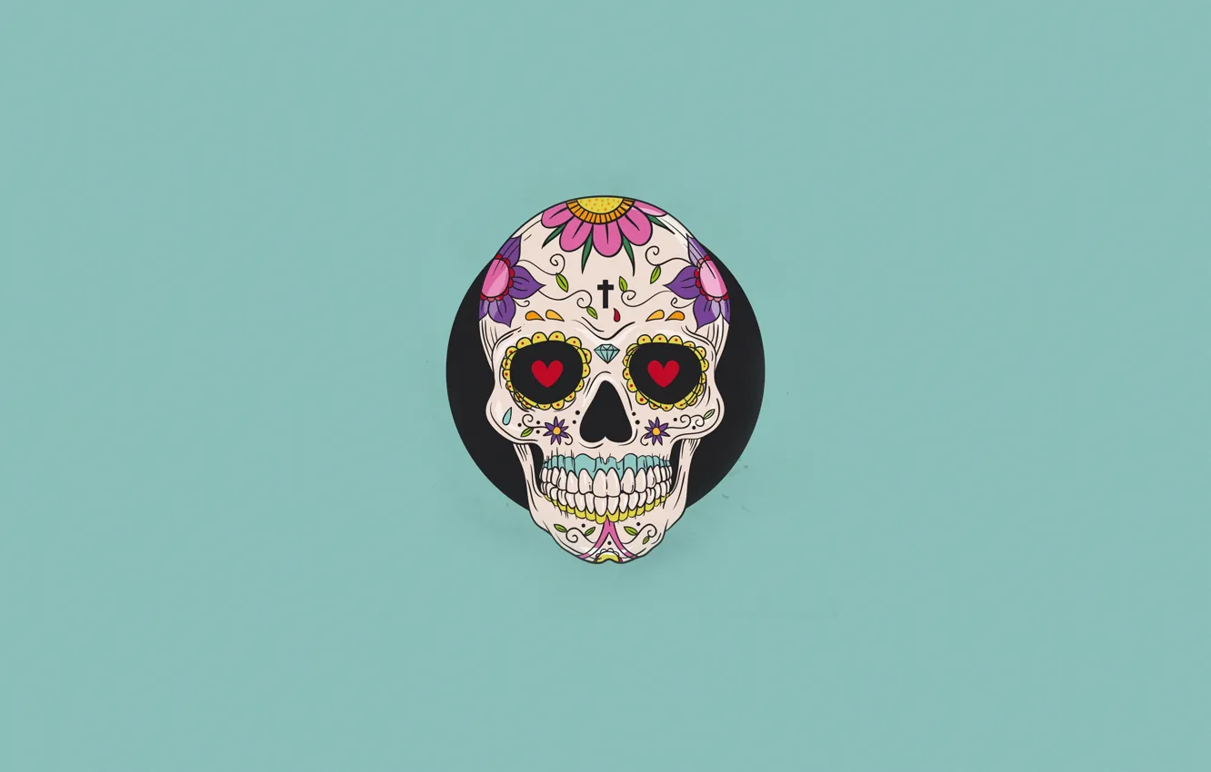 Photo wallpaper style, background, color, skull, minimalism, art, style, art