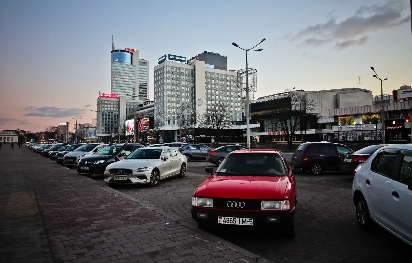 Photo wallpaper evening city, Minsk, Insomnia