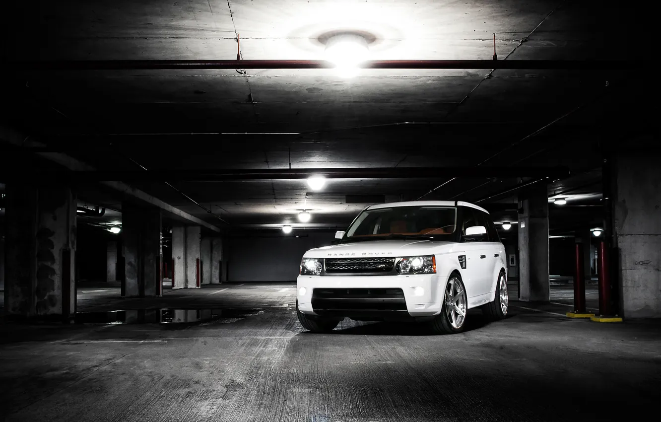 Photo wallpaper white, Parking, white, Range Rover