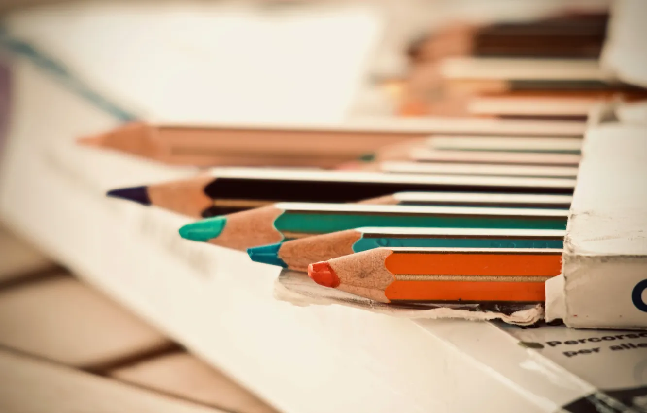 Photo wallpaper pencils, the office, colored pencils