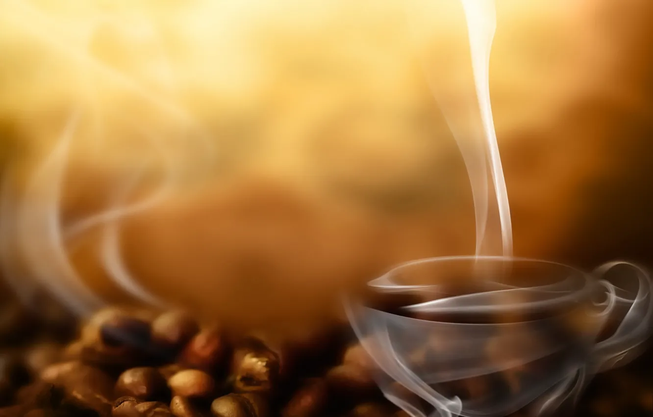 Photo wallpaper coffee, haze, coffee beans