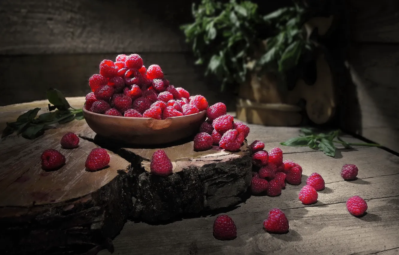 Photo wallpaper berries, raspberry, placer, Sergey Pounder