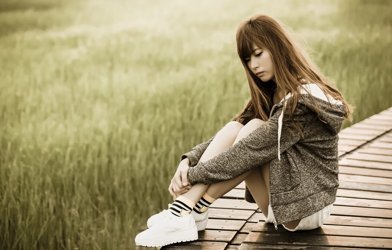 Photo wallpaper girl, mood, Asian