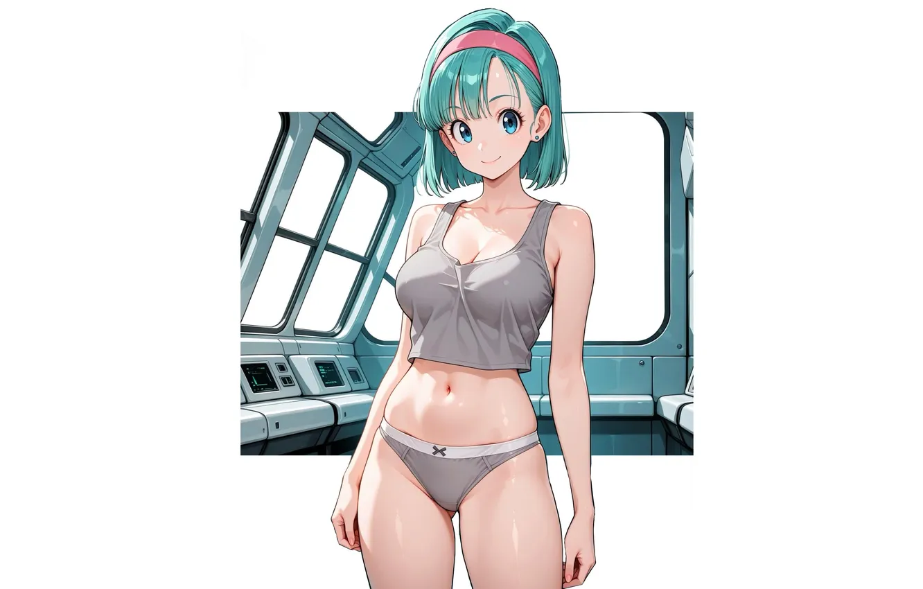 Photo wallpaper green, kawaii, girl, hot, sexy, panties, anime, babe