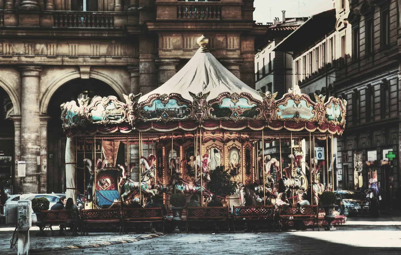 Photo wallpaper HDR, Italy, Florence, Italy, Florence, Italia, Carousel, Firenze