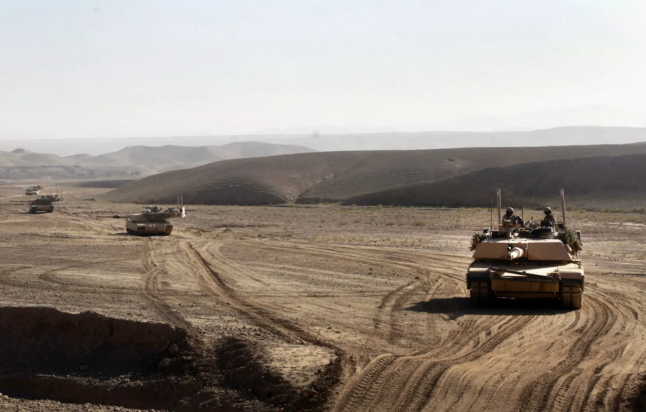 Photo wallpaper tanks, Tank, Abrams, RAID, Abrams M1A1, cavalcade, Cavalcade