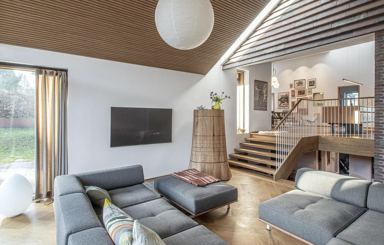 Photo wallpaper design, style, interior, Denmark, living room, Denmark, Aarhus, Aarhus