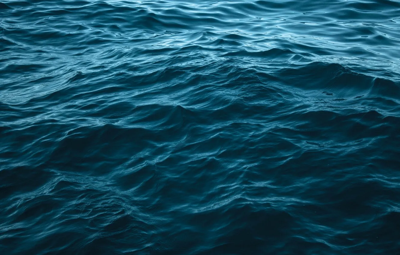 Photo wallpaper sea, wave, water, blue, depth, ruffle