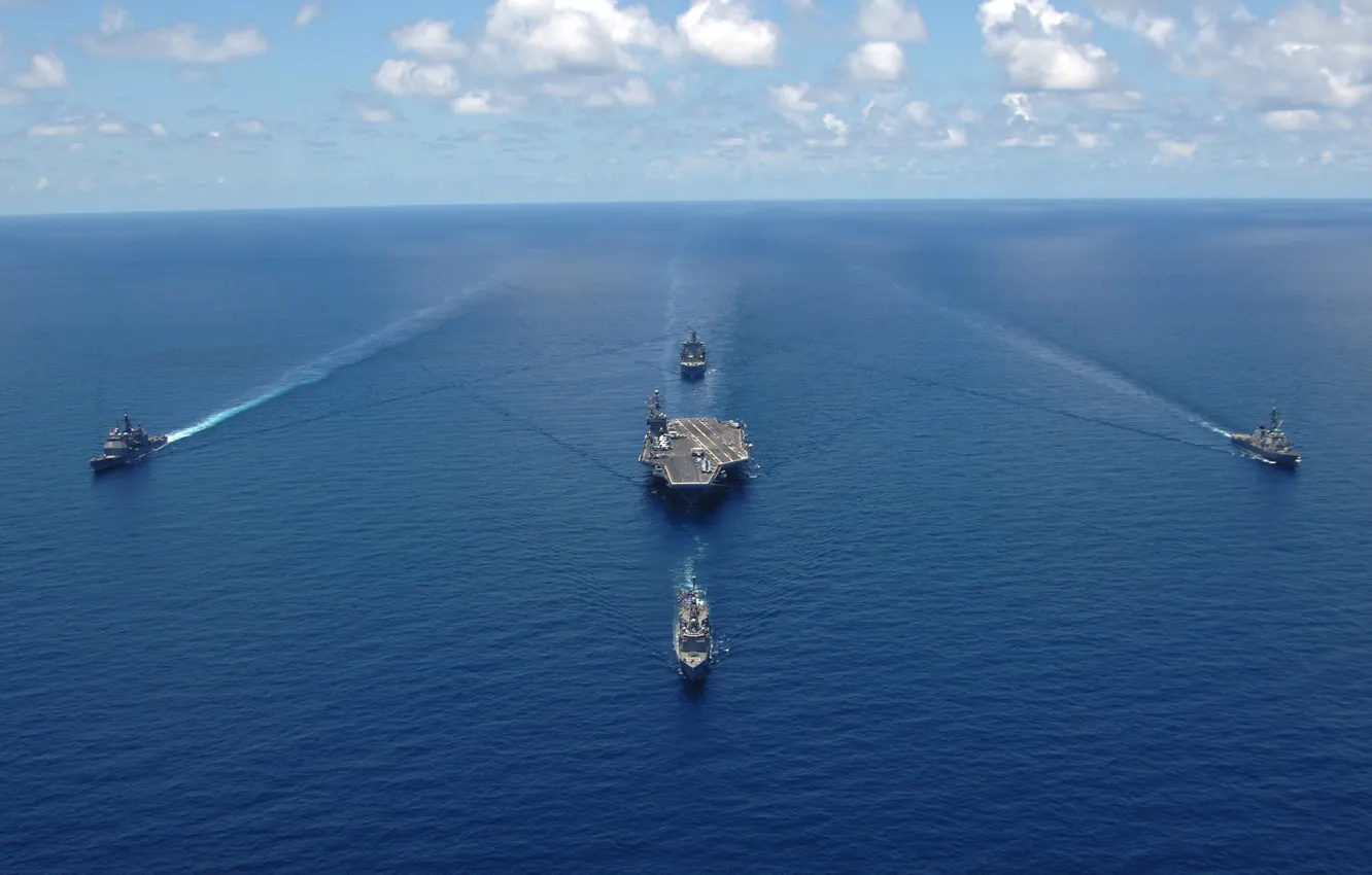 Photo wallpaper group, the carrier, USS George Washington, CVN-73, Carrier, shock