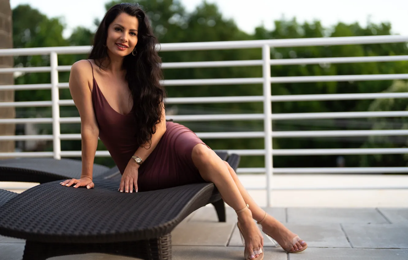 Photo wallpaper look, girl, dress, beauty