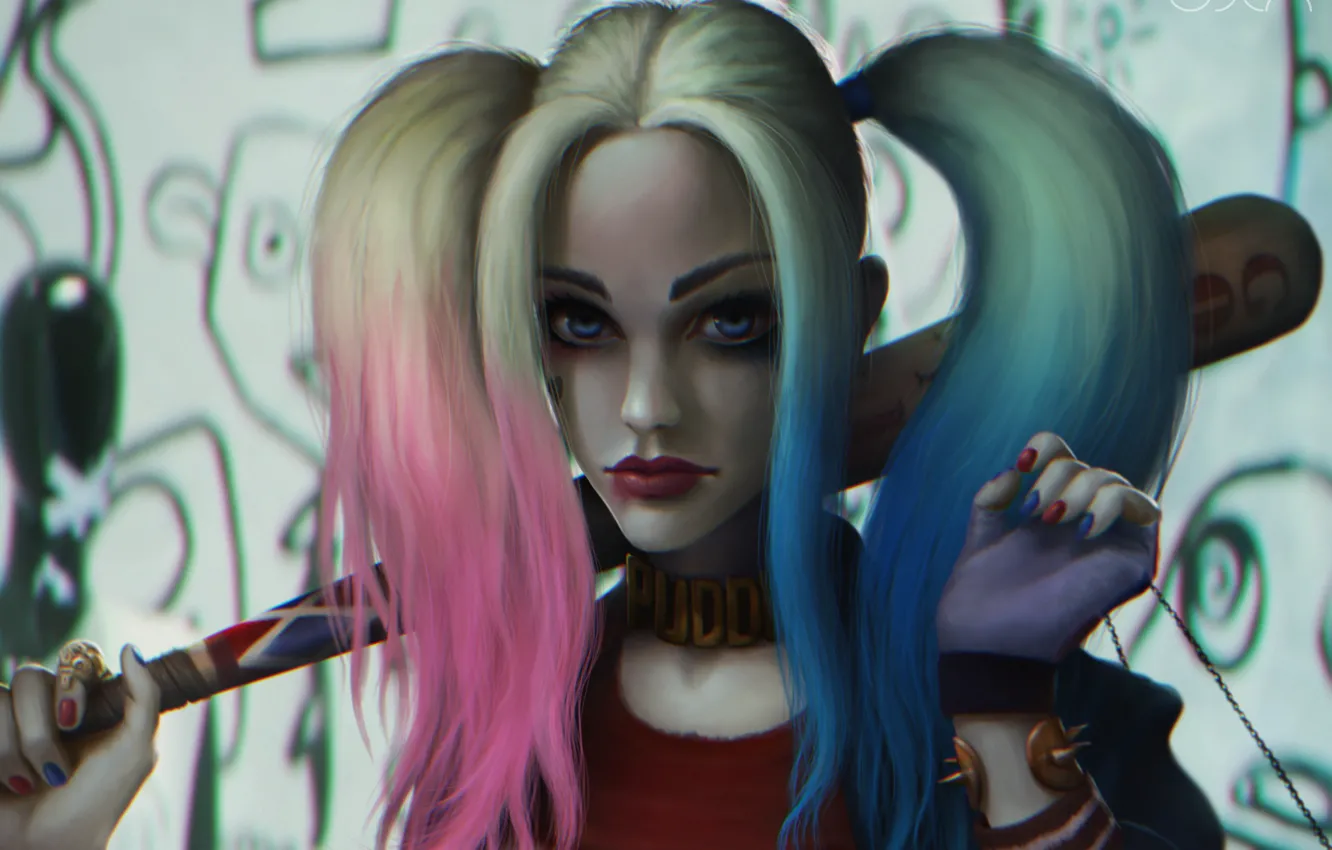 Photo wallpaper girl, villain, Batman, DC Comics, Harley Quinn, Suicide Squad