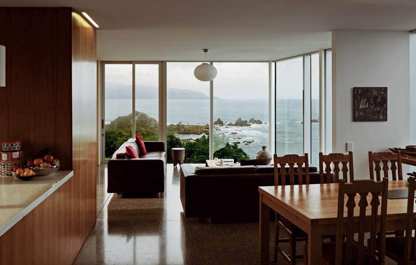 Photo wallpaper interior, living room, dining room, Island Bay House