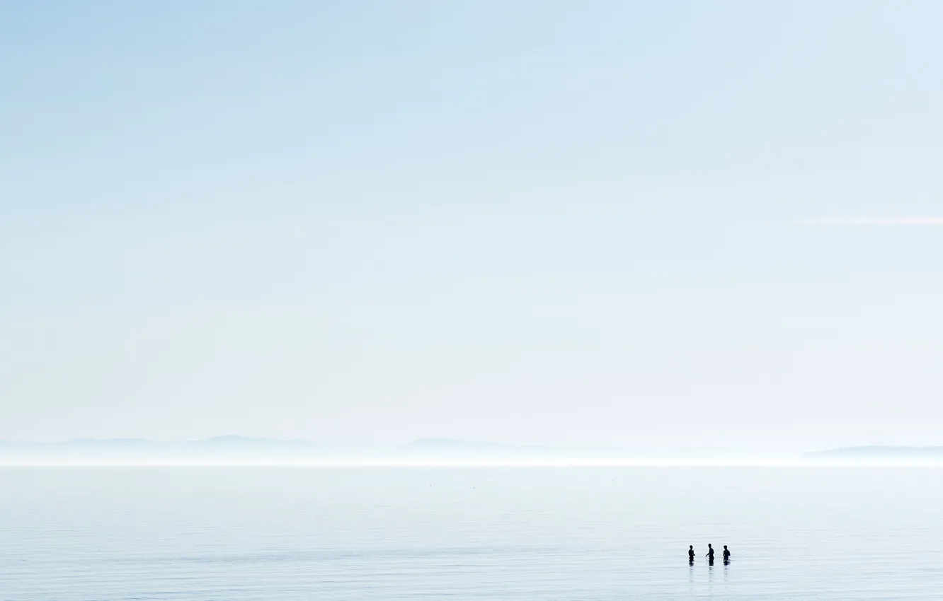 Photo wallpaper sea, the sky, people