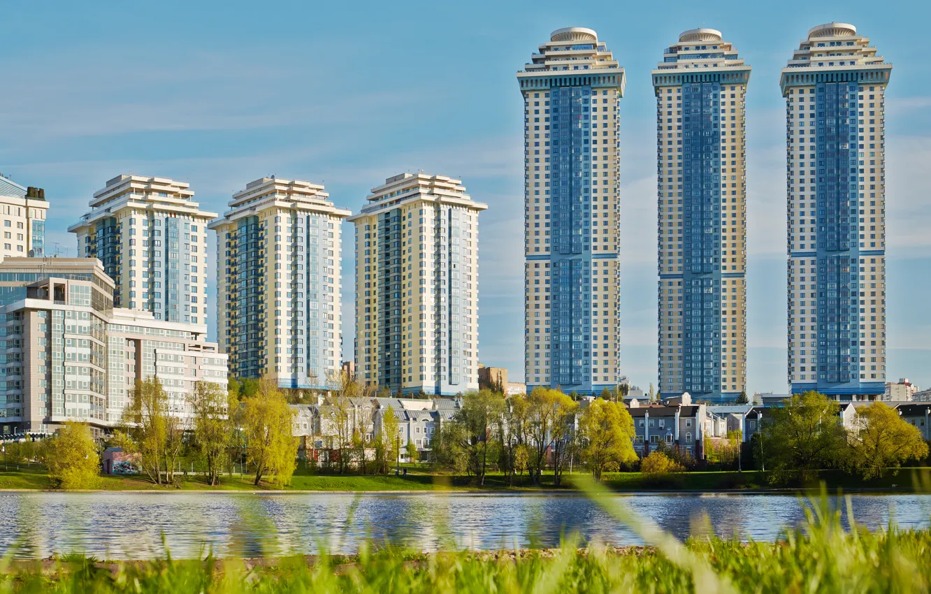 Photo wallpaper home, Moscow, capital, complex, Gory