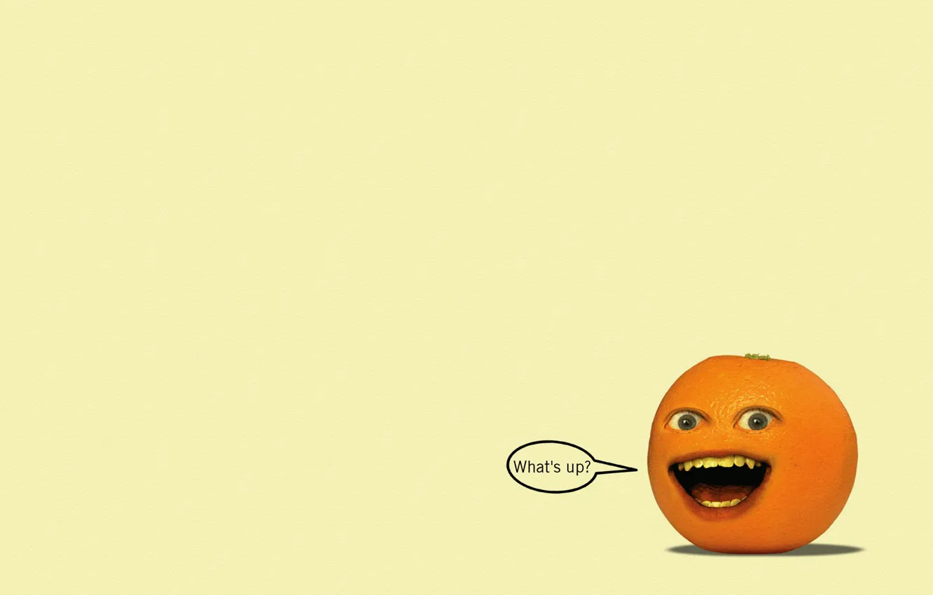 Photo wallpaper look, the inscription, minimalism, Annoying orange, The Annoying Orange