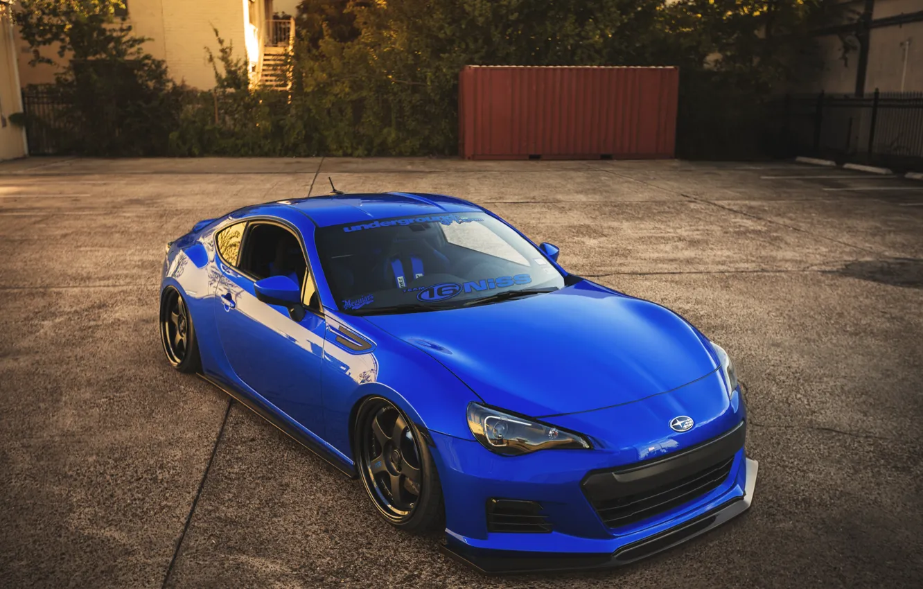 Photo wallpaper coupe, Subaru, sports car, blue, Subaru, brz, quick
