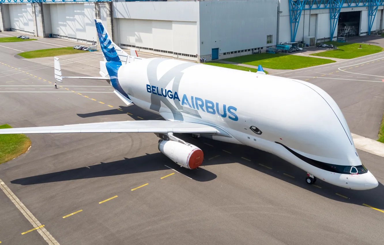 Photo wallpaper the plane, Cargo, Airbus, Beluga, A300, Airbus Beluga, Super Transporter, Beluga XL