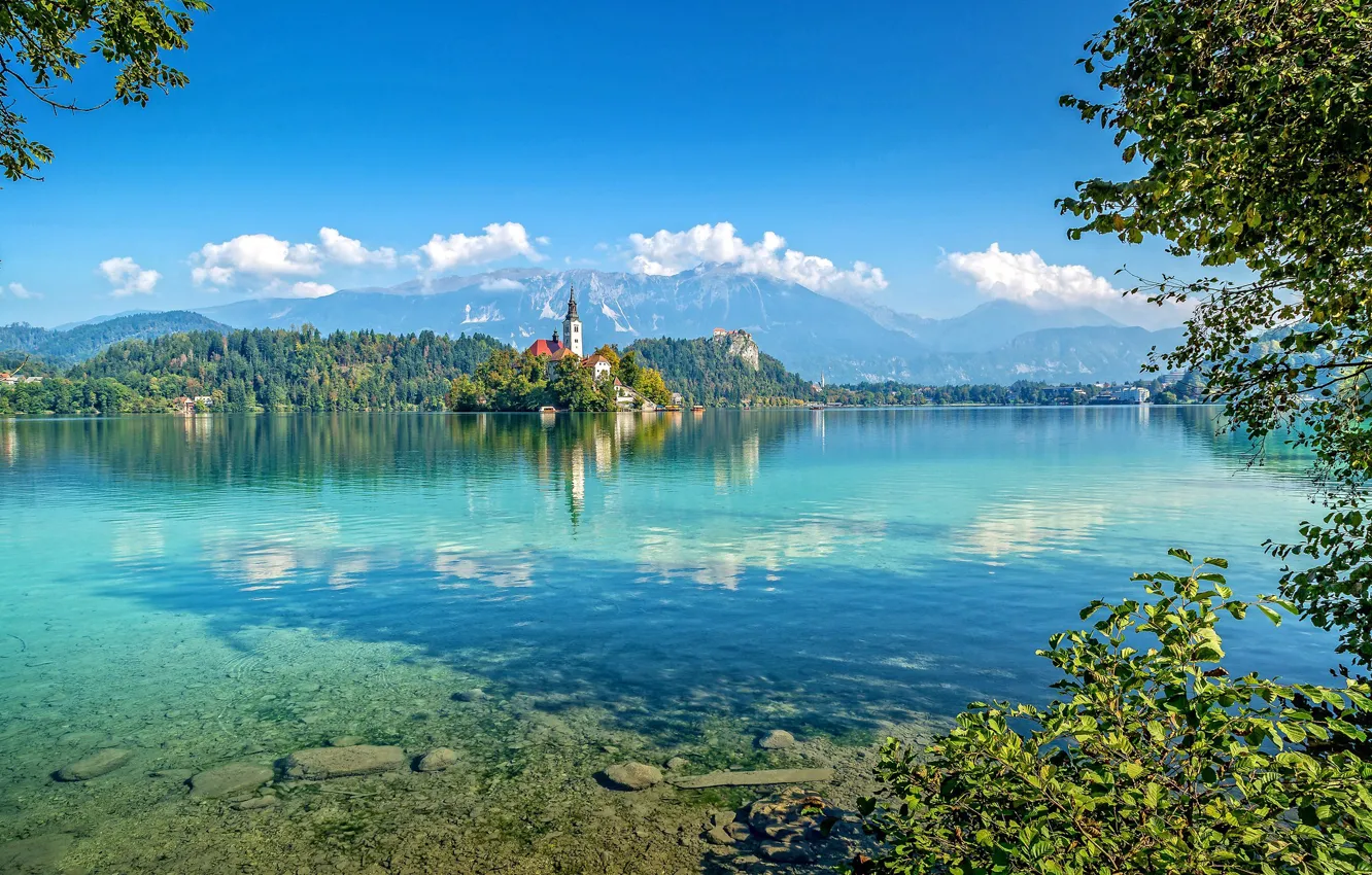 Photo wallpaper lake, photo, castle, Bled