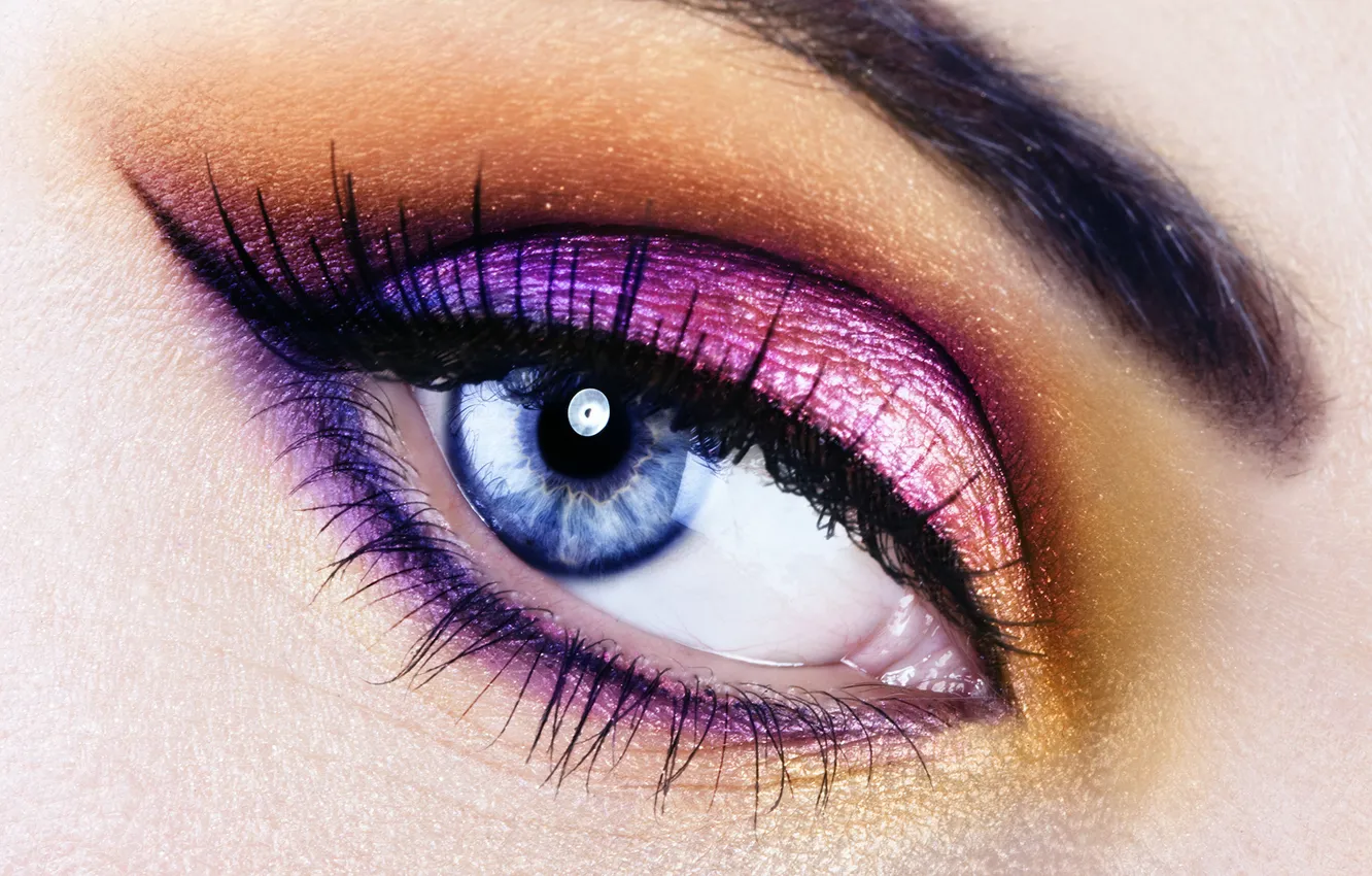 Photo wallpaper eyes, girl, macro, makeup