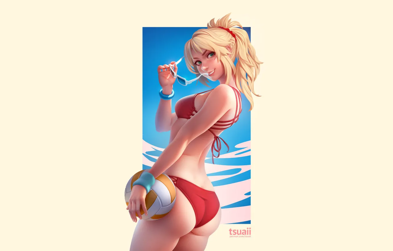 Photo wallpaper girls, anime, ponytail, blonde, Mordred, Apocrypha, Apocrypha Fate, Mordred Fate