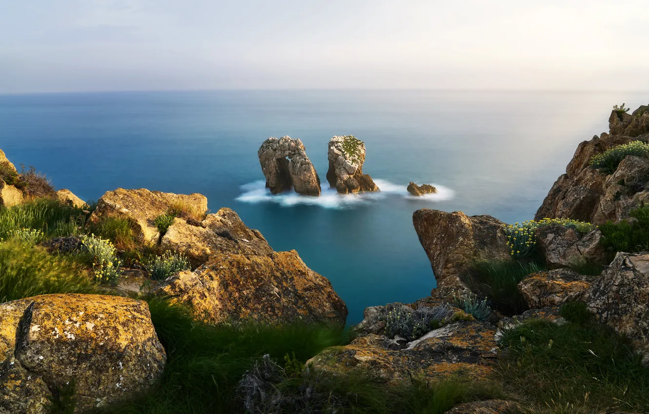 Photo wallpaper sea, rocks, shore