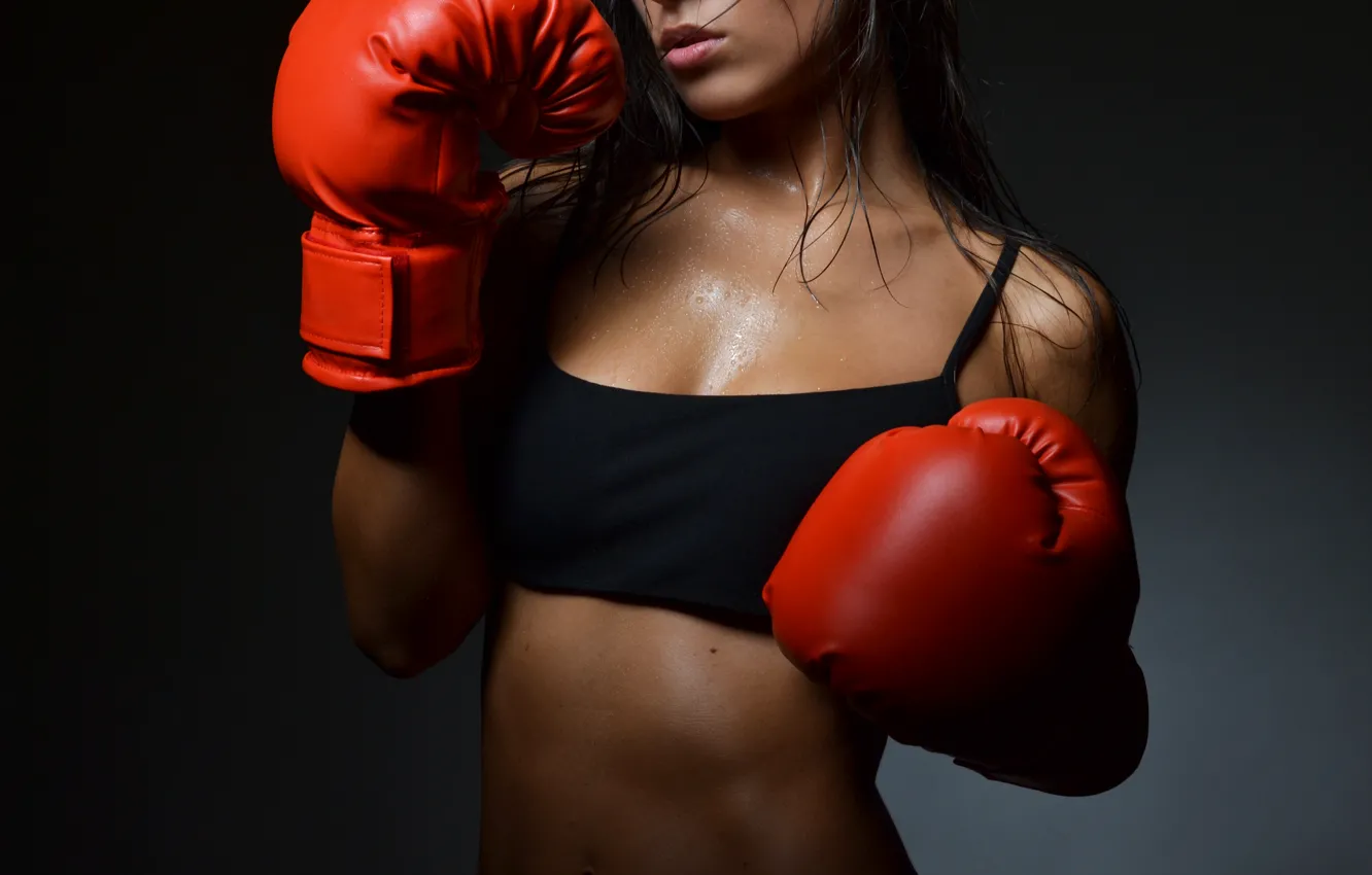 Photo wallpaper hot, sexy, woman, boxing, boxing gloves