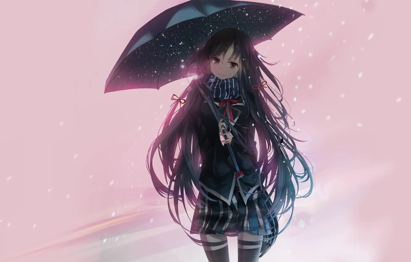 Photo wallpaper girl, umbrella, Shipping Was Yukinoshita, Oregairu, Pink Time Of My School Life A Fraud