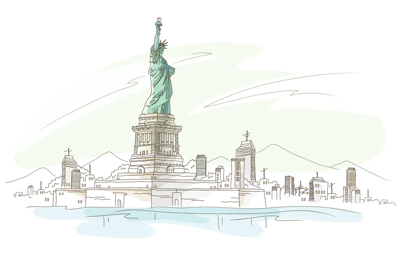 Photo wallpaper America, the statue of liberty, new York