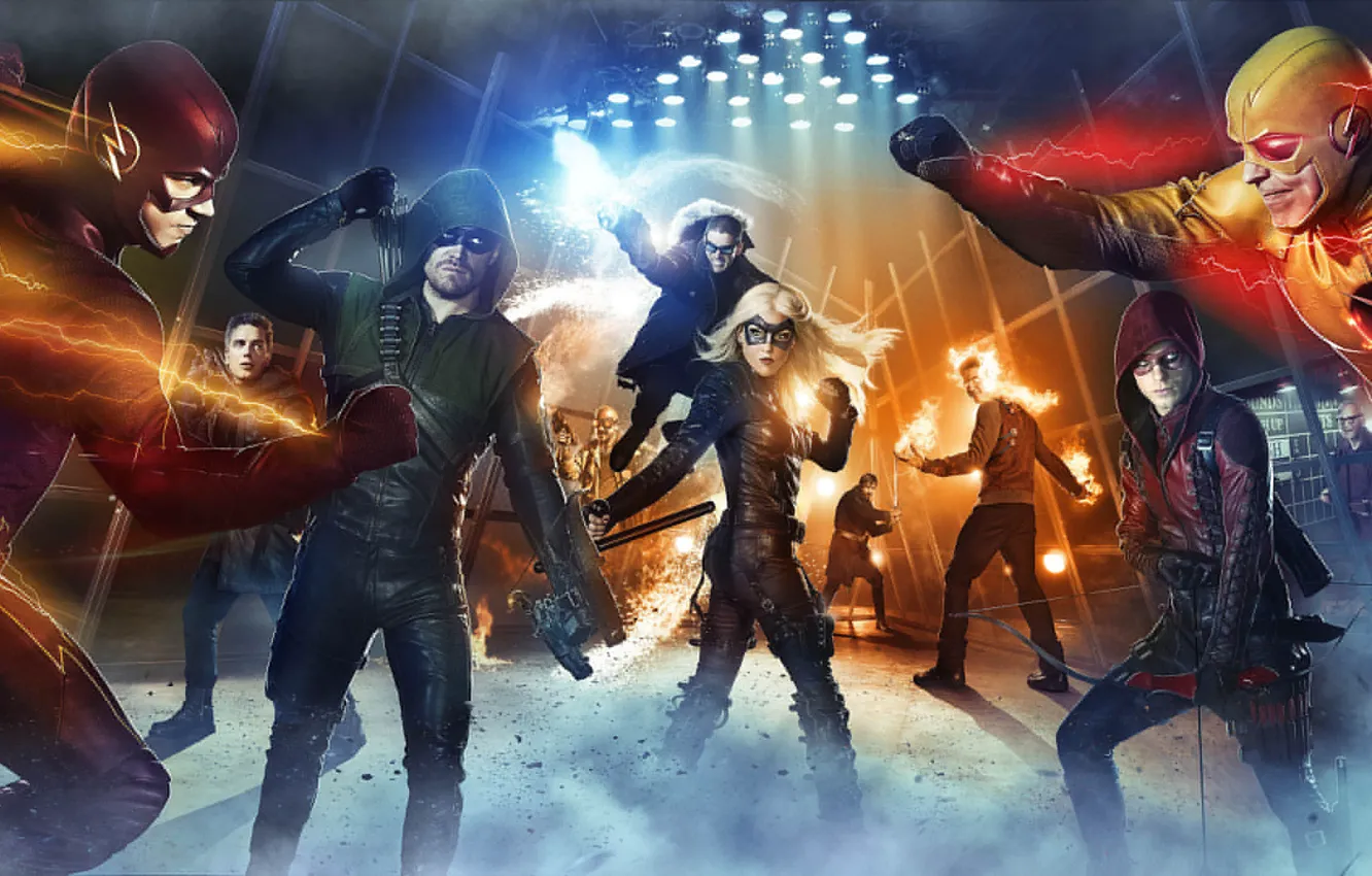 Photo wallpaper Wentworth Miller, Arsenal, Arrow, Stephen Amell, Dominic Purcell, Katie Cassidy, Ra's Al Ghul, Flash