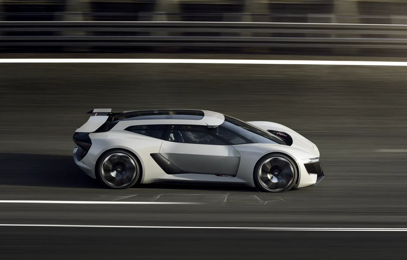 Photo wallpaper grey, Audi, speed, track, 2018, PB18 e-tron Concept