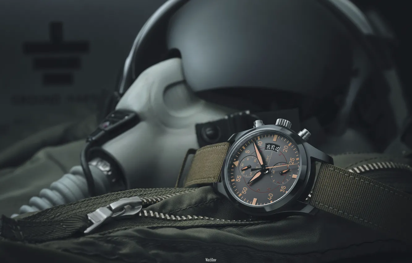 Photo wallpaper watch, helmet, pilot, flying, military, military, watch, pilot