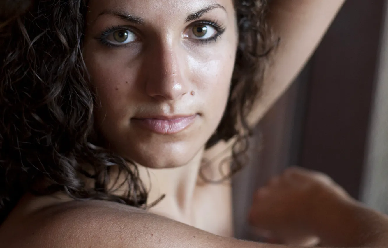 Photo wallpaper girl, face, mole, Marykate