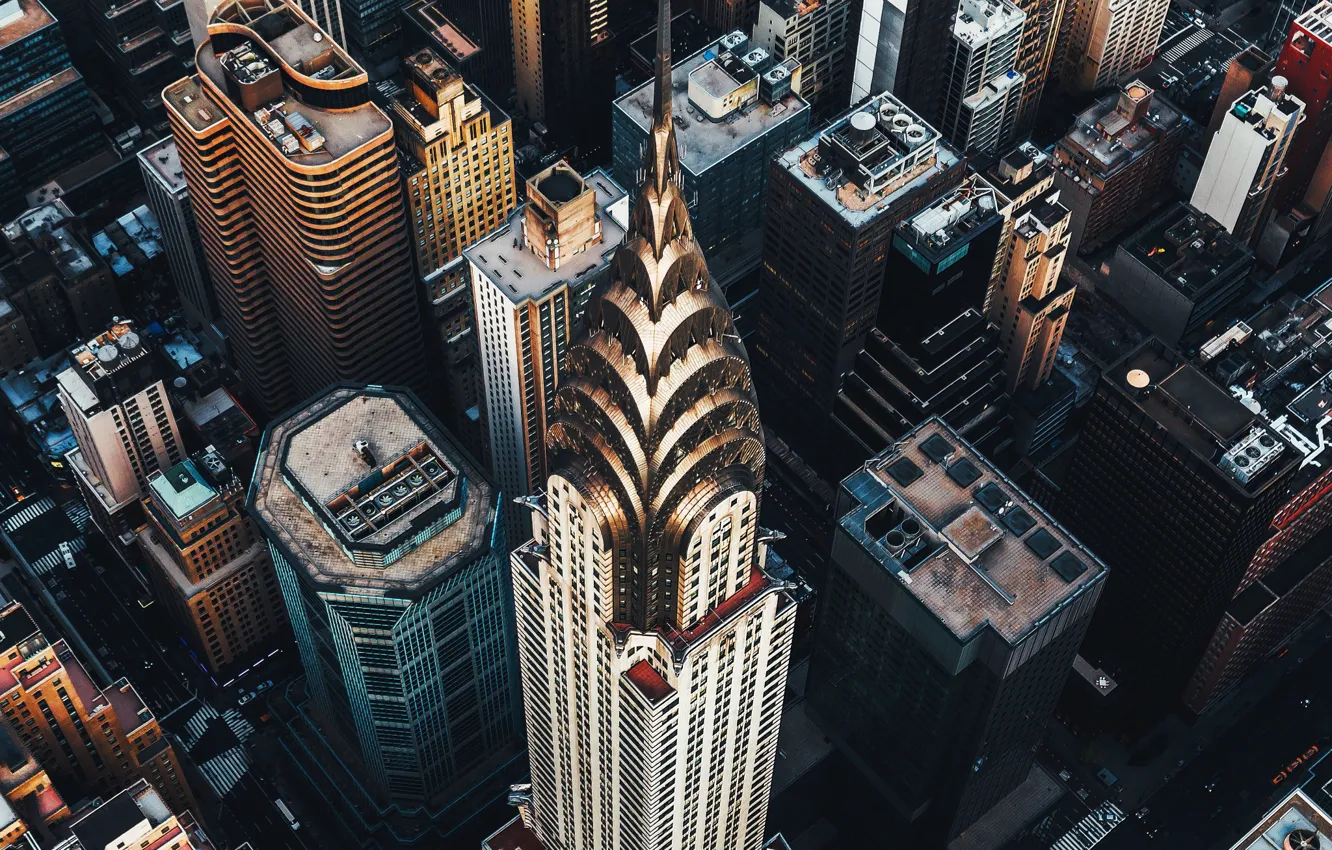 Photo wallpaper the city, skyscraper, USA, Manhattan, The Chrysler building