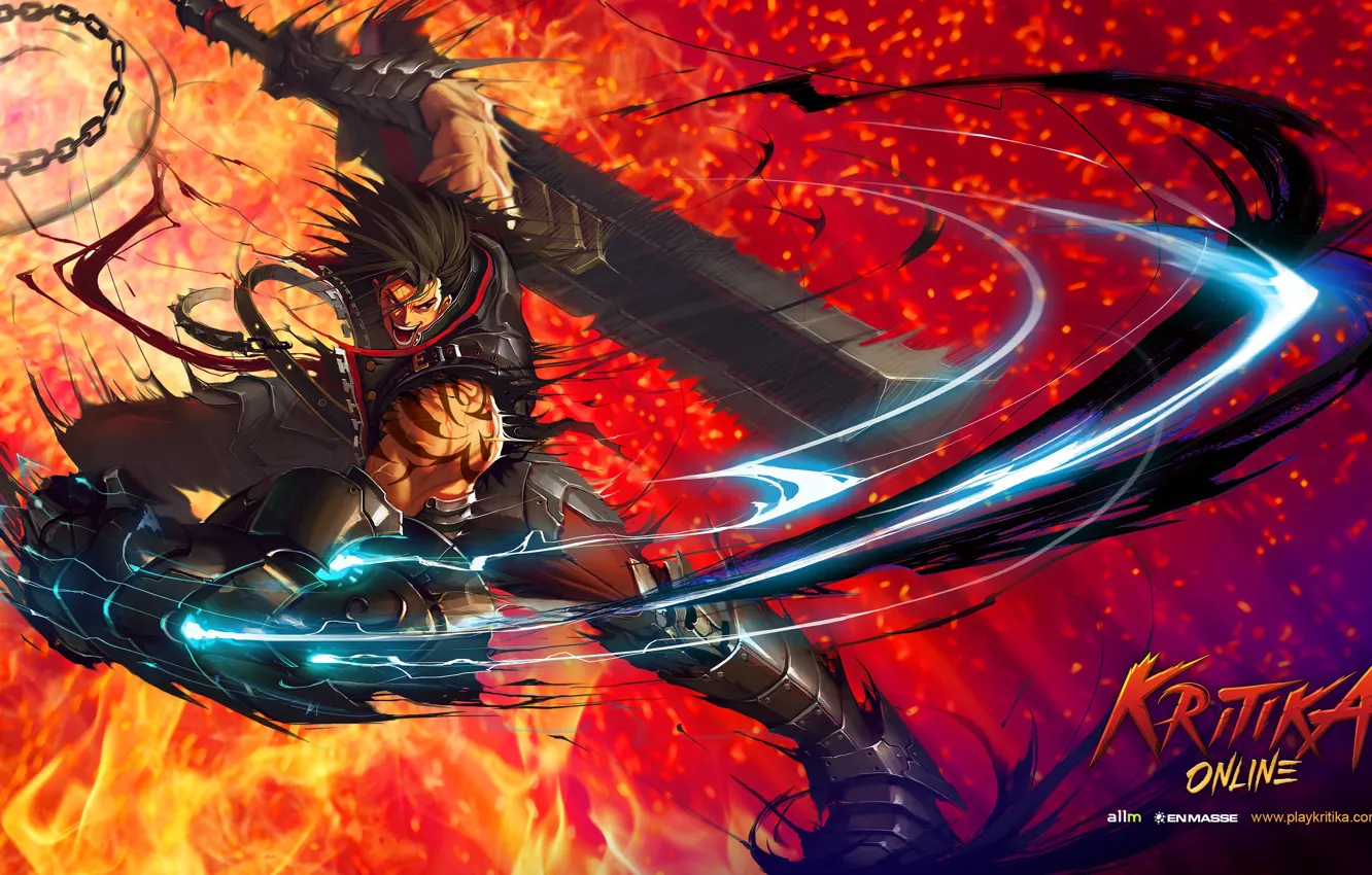 Photo wallpaper weapons, the game, art, guy, Kritika Online
