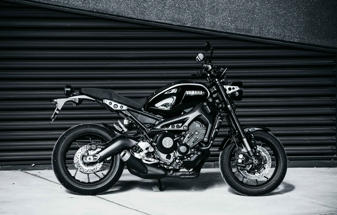 Photo wallpaper motorcycle, is, Yamaha, black, moto, Yamaha XSR900, city bike