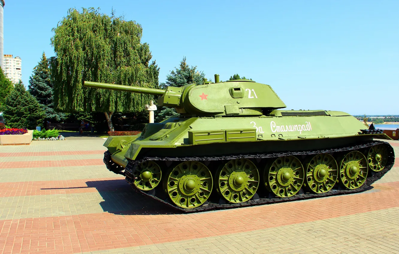 Photo wallpaper tank, T-34-76, Volgograd, Museum-panorama of the Battle of Stalingrad