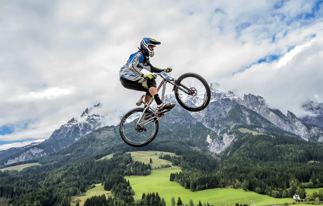 Photo wallpaper bike, jump, race, sport
